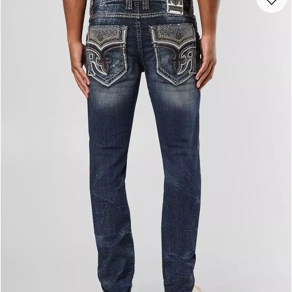 Rock Revival Chase Biker Dark Blue Relaxed Men's Jeans collectors edition - Picture 5 of 13
